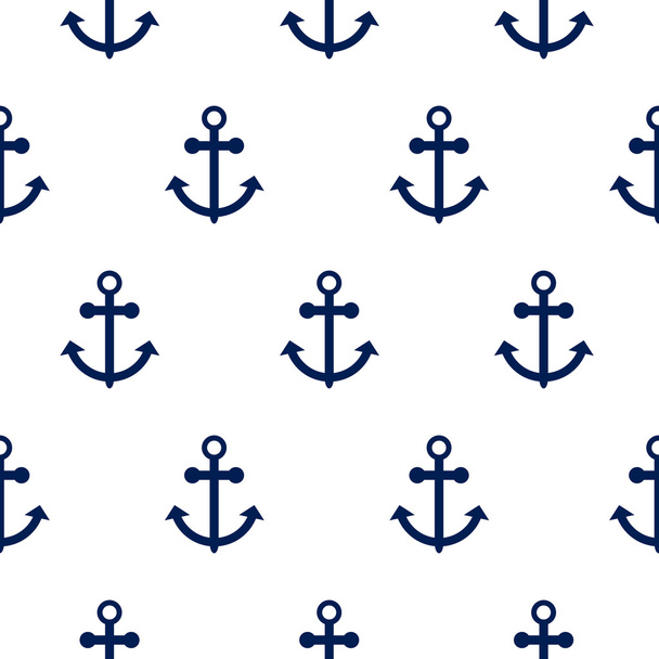 Seamless vector pattern with nautical anchors. - Vektor, Bild