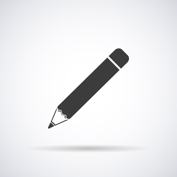 Pencil icon with shadow, isolated on a white background, vector stylish illustration for web design - ベクター画像