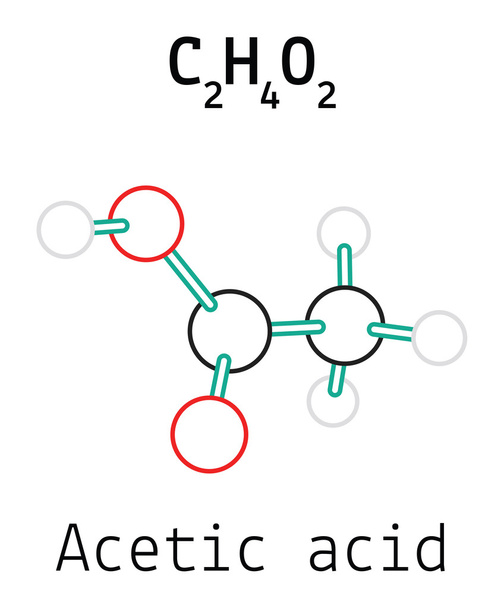 Молекула уксусной кислоты C2H4O2
 - Вектор,изображение