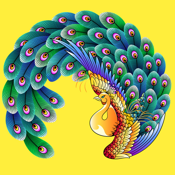 Japanese style peacock - Вектор,изображение