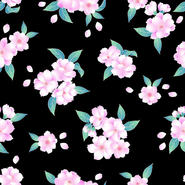 Japanese style cherry blossom pattern - Vektor, kép