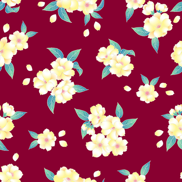Japanese style cherry blossom pattern - Vector, Image