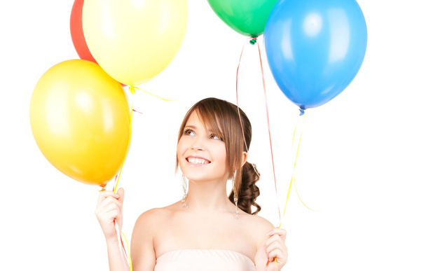 Happy teenage girl with balloons - Photo, Image