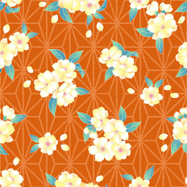 japonský styl třešňový květ vzor - Vektor, obrázek