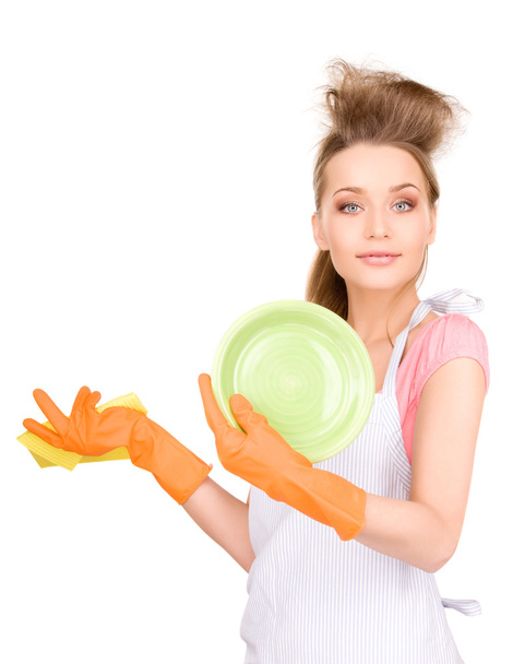 Housewife washing dish - Fotografie, Obrázek