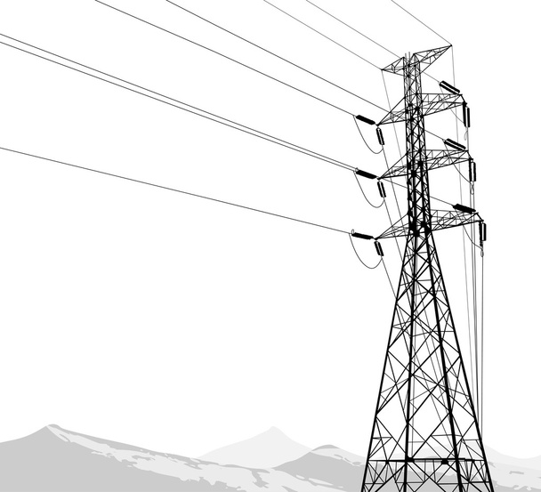 High voltage scene vector  silhouette - Vector, Image