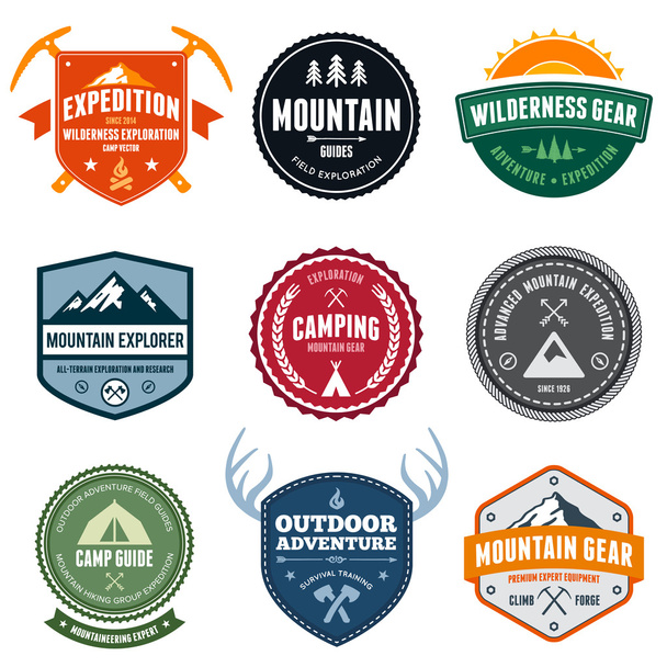 emblemas de montanha
 - Vetor, Imagem