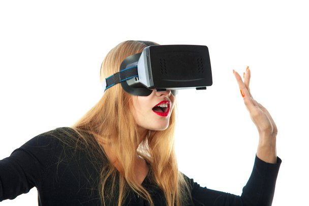 girl in virtual reality glasses - Photo, image