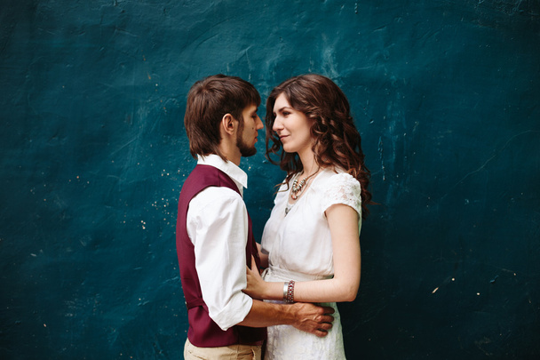 Loving multinational wedding couple  - Valokuva, kuva