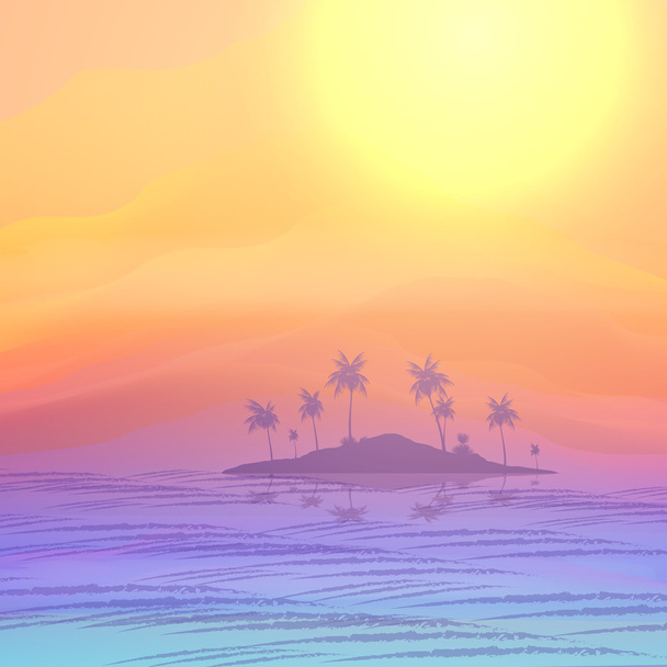 Nyári vakáció sziget háttér - vektor-illusztráció - Vektor, kép