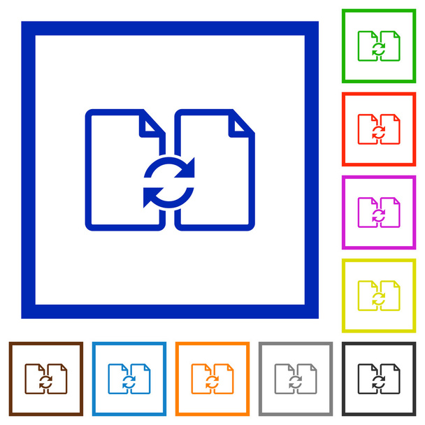 Обмен документами с плоскими иконками
 - Вектор,изображение