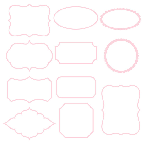 White frames with pink stroke - Vector, Image