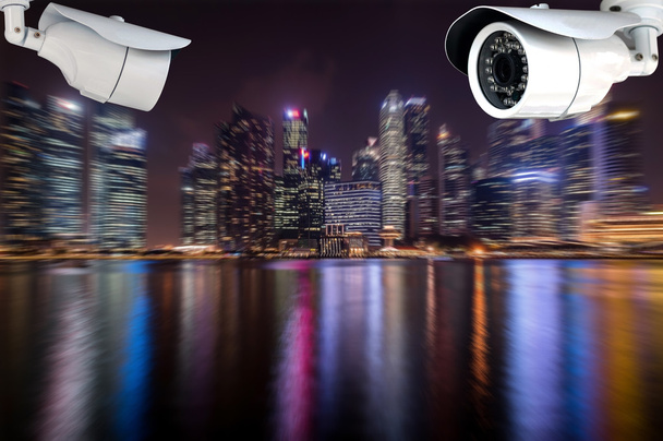 CCTV oin στην πόλη της πολύχρωμο νύχτα - Φωτογραφία, εικόνα