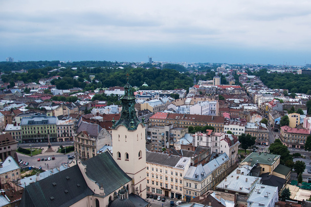 the old city of lvov from height - Valokuva, kuva