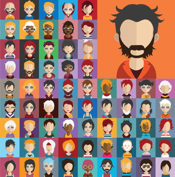 men and women avatar characters - Vector, Image