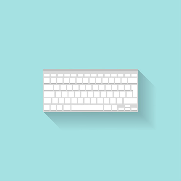 Computier-toetsenbord in een platte stijl. Typen. Letters en cijfers. Vector illustratie. - Vector, afbeelding