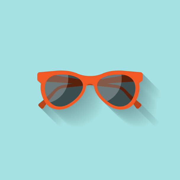 Sonnenbrille im flachen Stil. Urlaub und Tourismus. Sommerurlaubs.Vektorillustration. - Vektor, Bild