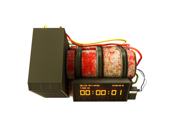Illustrazione 3d di una bomba a orologeria isolata su sfondo bianco
 - Foto, immagini