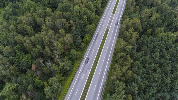 Luchtfoto van drukke weg in Sosnowiec, Polen. - Foto, afbeelding