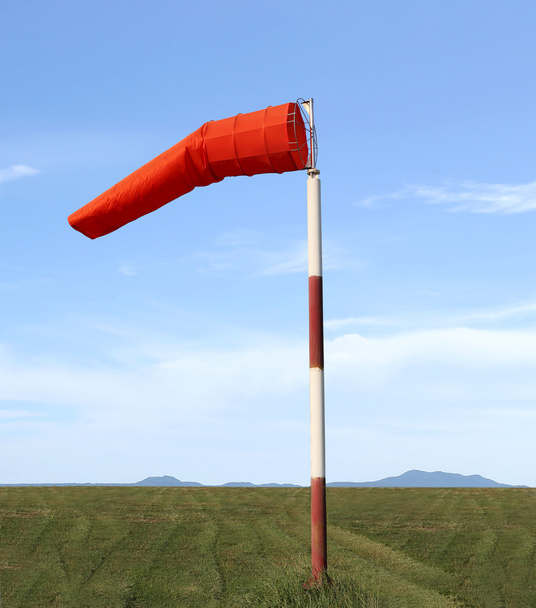 Wind sock of equipment check the wind blow direction in day time - Photo, Image