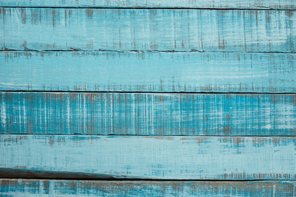 vibrant blue painted wooden planks - Photo, Image