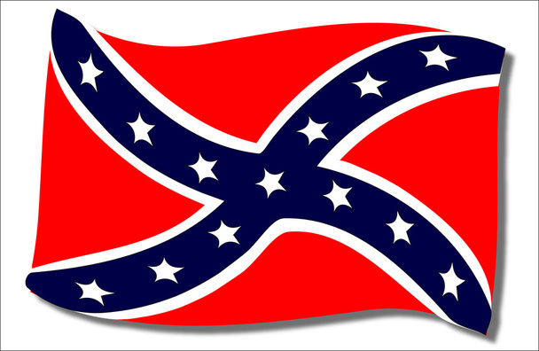 confederale vlag wapperend - Vector, afbeelding