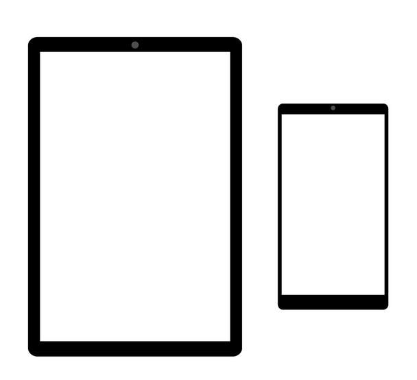 beyaz ekran ile tablet - Vektör, Görsel