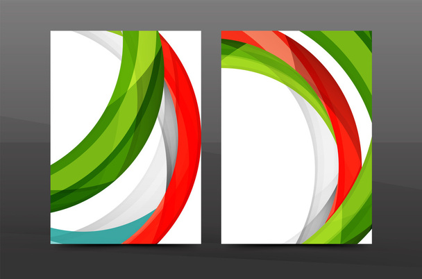 Farbe Wellen abstrakt Hintergrund geometrisch a4 Business-Druckvorlage - Vektor, Bild
