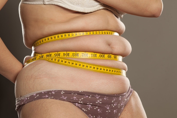 mujeres midiendo su estómago
 - Foto, Imagen