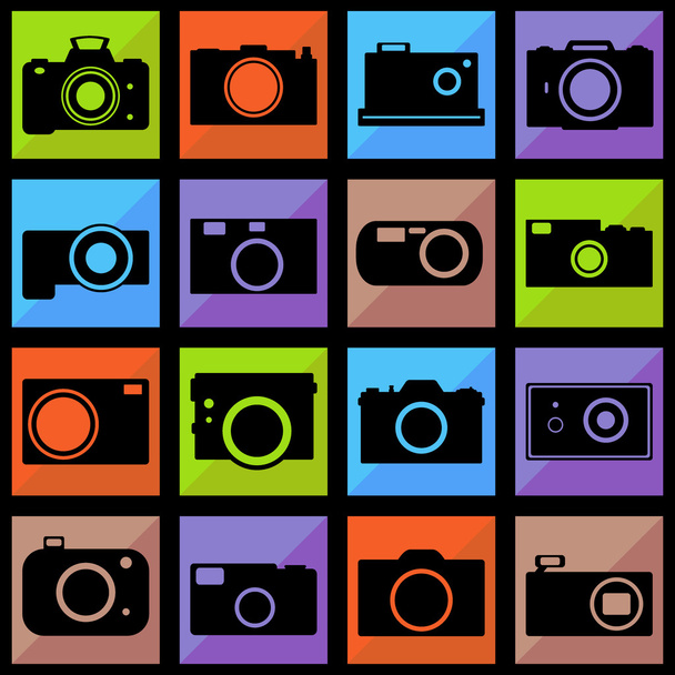 Camera icons set - Vector, afbeelding