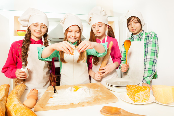  boy and girls in aprons - Photo, image