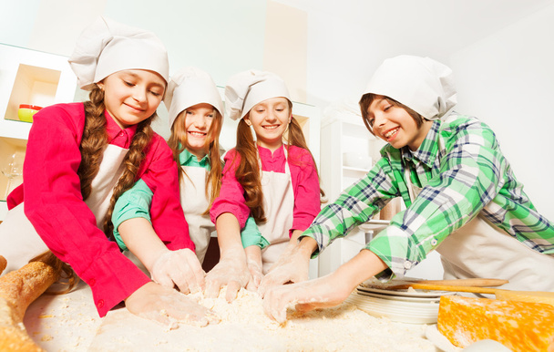  kids in cook's uniform - Photo, image