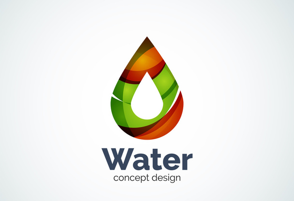 Логотип абстрактной компании "Капля воды" соблазнительный, экологичный
 - Вектор,изображение