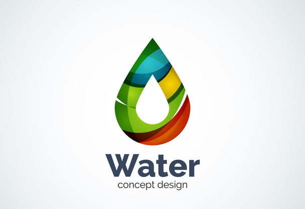 Абстрактна бізнес-компанія шаблон логотипу краплі води, концепція природоохоронної природи
 - Вектор, зображення