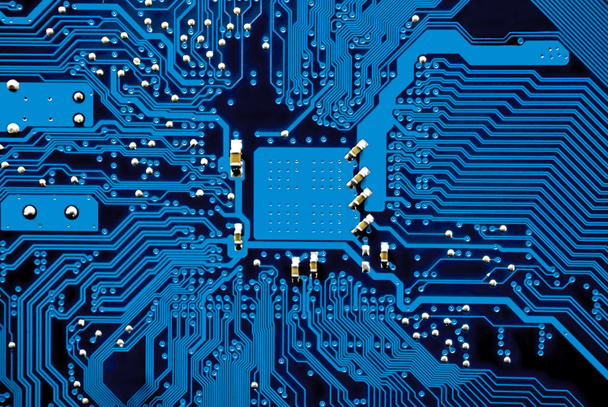 Blue circuit board - Photo, Image