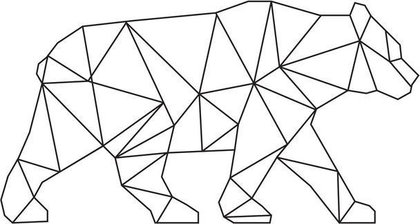 Αμερικανική μαύρη αρκούδα μαύρο και λευκό χαμηλό πολυγώνου - Διάνυσμα, εικόνα
