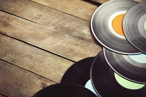 Vinyl records on  table - Photo, Image