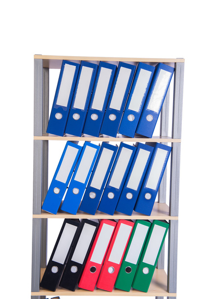 Many binder folders on the shelf - Photo, Image