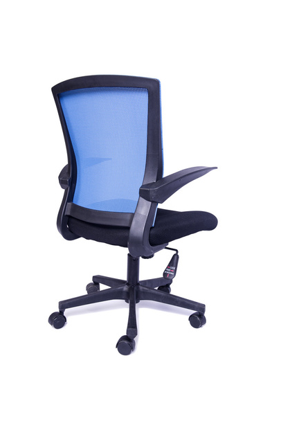 Chaise de bureau bleue isolée sur fond blanc
 - Photo, image