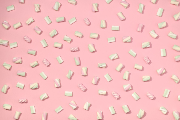 Marshmallows flat lay - Фото, изображение