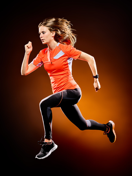 woman runner running jogger jogging isolated - Zdjęcie, obraz