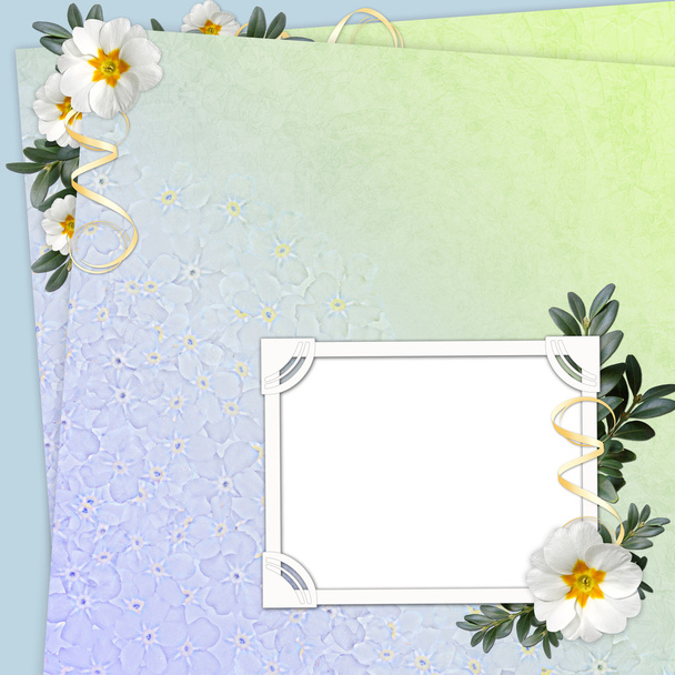 Floral background with frame - Фото, изображение