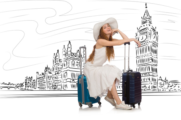 Young woman travelling to London in UK - Photo, Image
