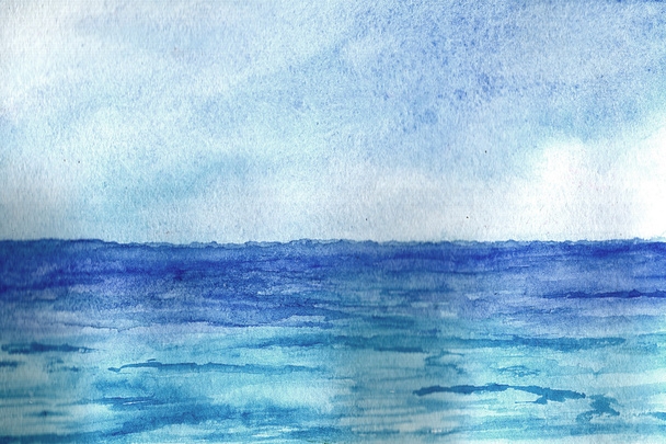 Ocean in watercolor - Fotoğraf, Görsel
