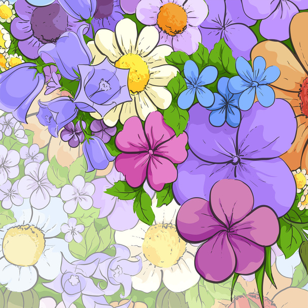 Floral bright background - Vector, imagen