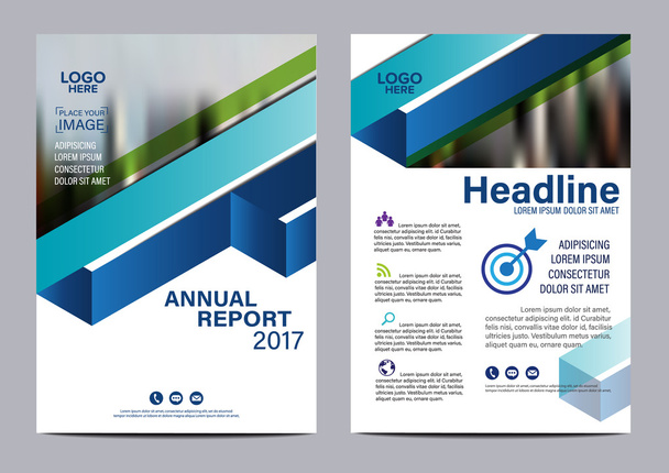 Mavi broşür düzeni tasarım şablonu. Yıllık rapor el ilanı broşür kapak sunu Modern arka plan. A4 boyutunda illüstrasyon vektör - Vektör, Görsel