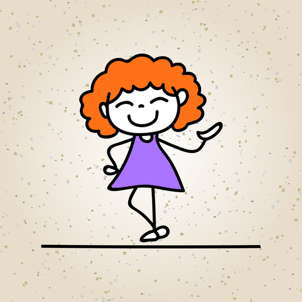 desenho animado menina feliz ilustração
  - Vetor, Imagem