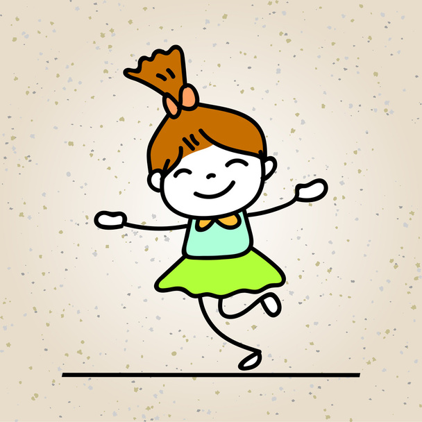 Cartoon glückliche Mädchen Illustration  - Vektor, Bild