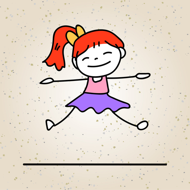cartoon happy girl illustration  - Vector, Image