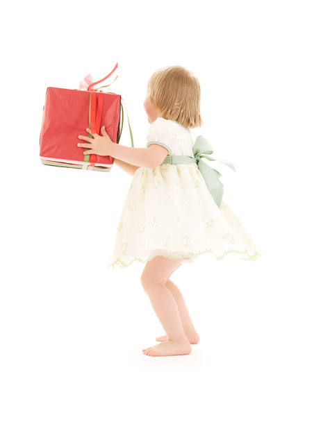 Girl with gift box - Фото, зображення
